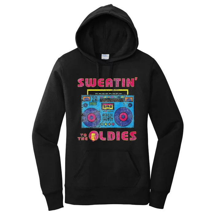 Sweatin To The Oldies Retro Boombox Women's Pullover Hoodie