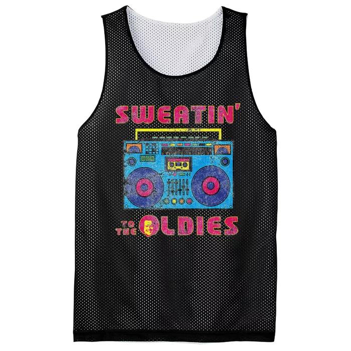 Sweatin To The Oldies Retro Boombox Mesh Reversible Basketball Jersey Tank