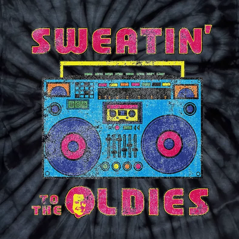 Sweatin To The Oldies Retro Boombox Tie-Dye T-Shirt