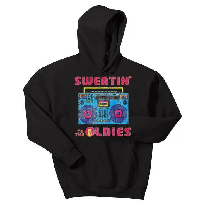 Sweatin To The Oldies Retro Boombox Kids Hoodie