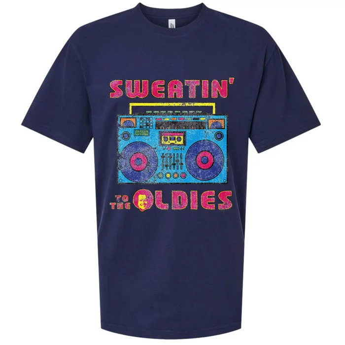 Sweatin To The Oldies Retro Boombox Sueded Cloud Jersey T-Shirt