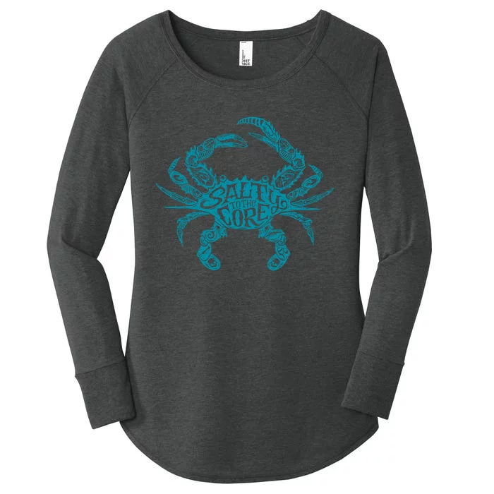 Salty To The Core Crab Women's Perfect Tri Tunic Long Sleeve Shirt