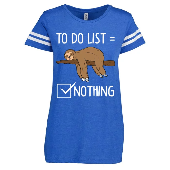 Sloth Tired Todo List Nothing Lazy Sloth Gift Enza Ladies Jersey Football T-Shirt