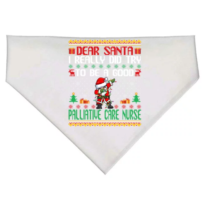 Santa Try To Be A Good Palliative Care Nurse Christmas Gift USA-Made Doggie Bandana