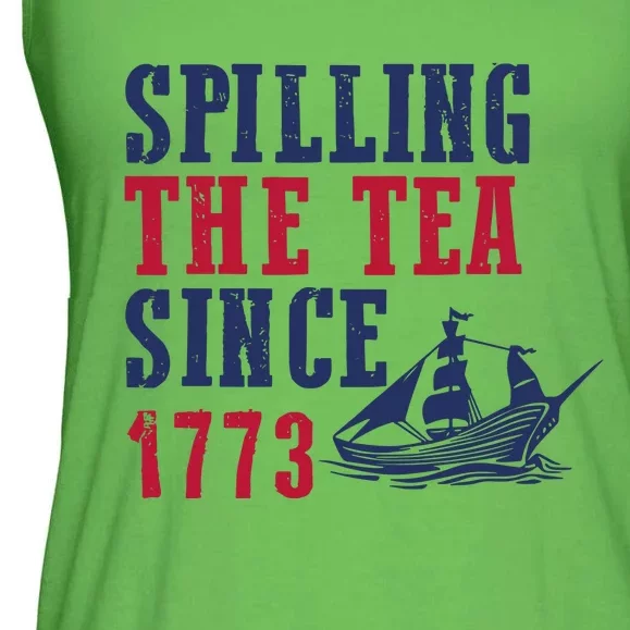 Spilling The Tea Since 1773 Ladies Essential Flowy Tank