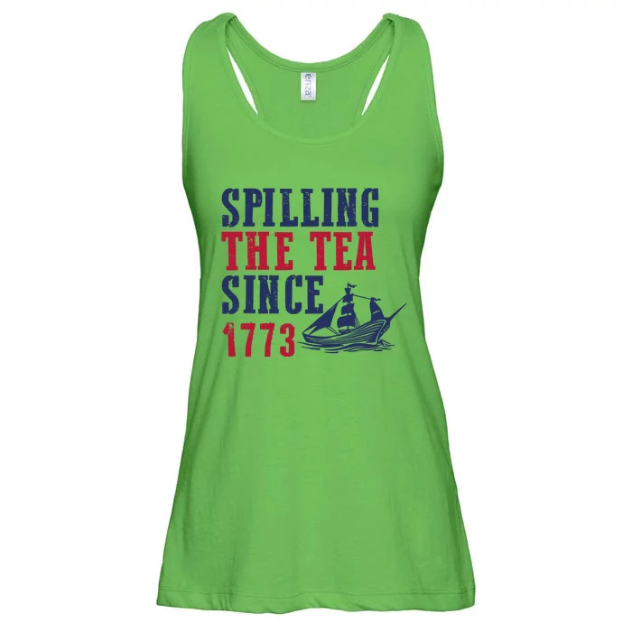 Spilling The Tea Since 1773 Ladies Essential Flowy Tank