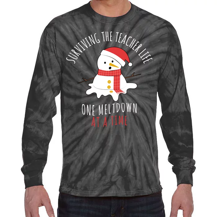 Surviving The Teacher Life One Meltdown At A Time Tie-Dye Long Sleeve Shirt