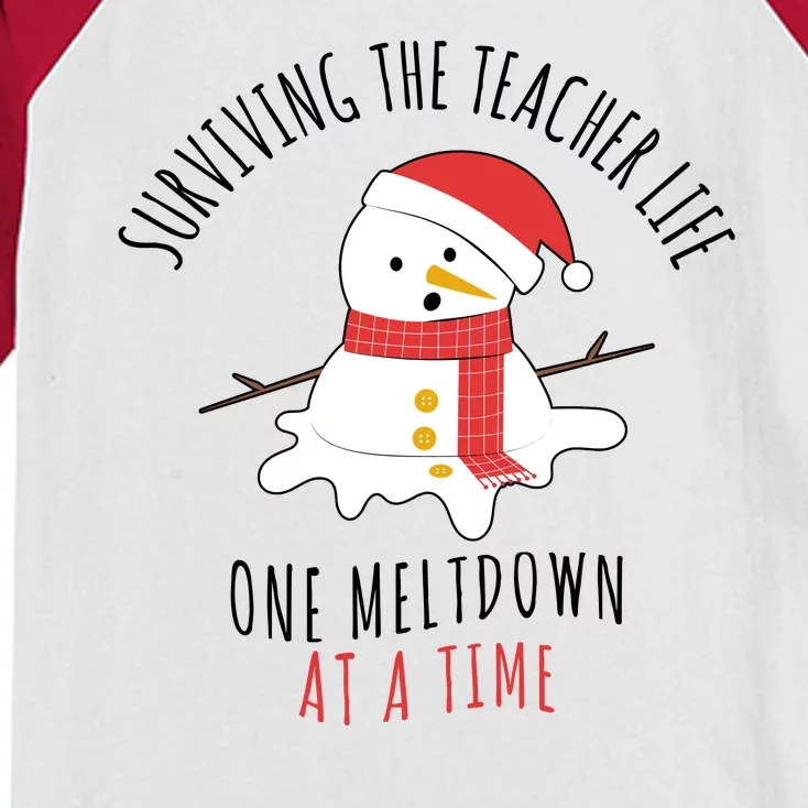 Surviving The Teacher Life One Meltdown At A Time Kids Colorblock Raglan Jersey