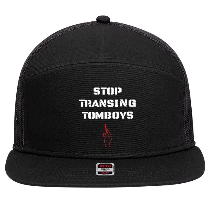 Stop Transing Tomboys 7 Panel Mesh Trucker Snapback Hat