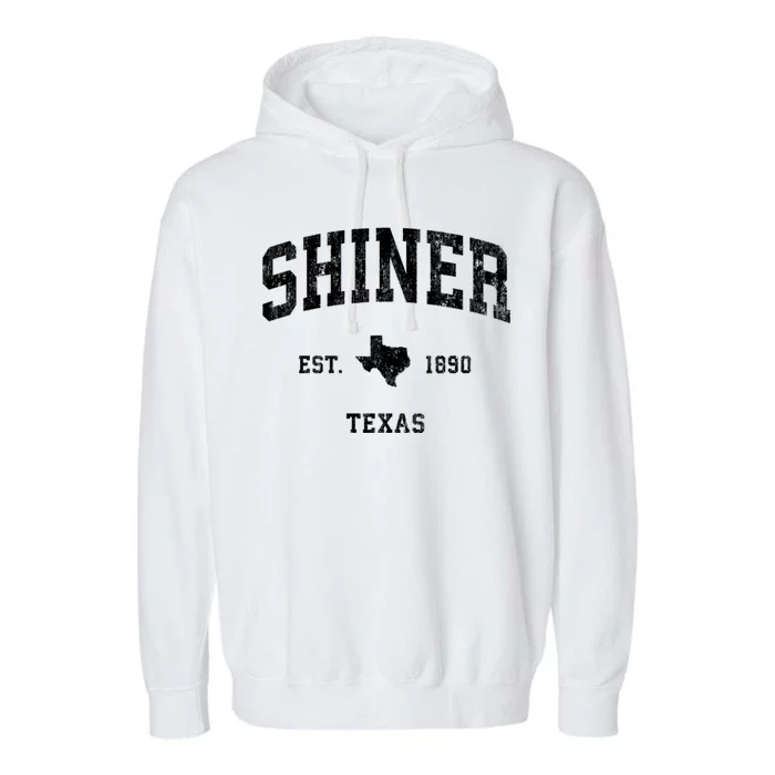 Shiner Texas Tx Vintage Athletic Sports Garment-Dyed Fleece Hoodie