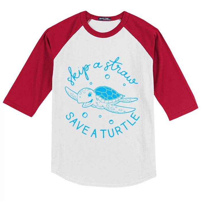 Save The Turtle Earth Day Gift Kids Colorblock Raglan Jersey