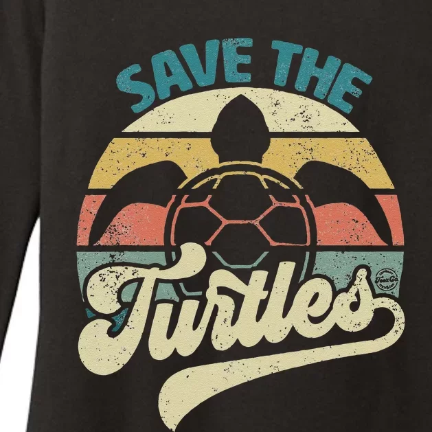 Save The Turtle Retro Womens CVC Long Sleeve Shirt