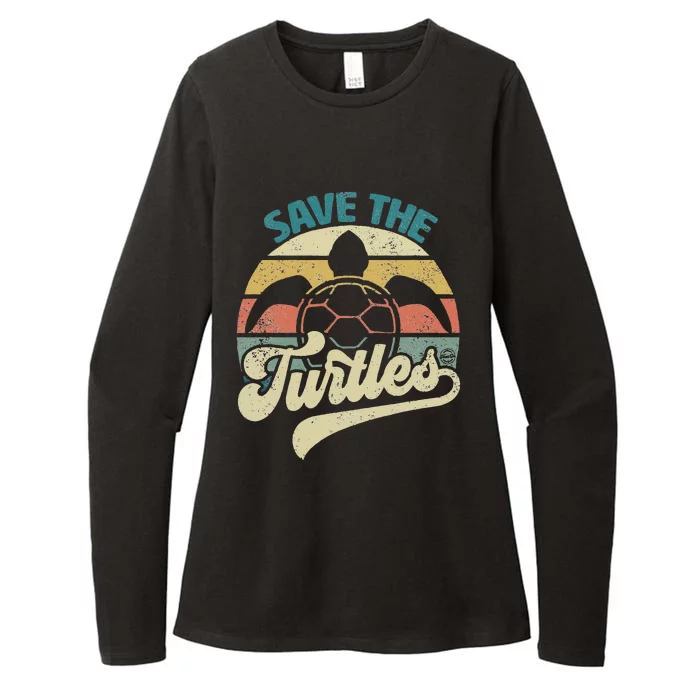 Save The Turtle Retro Womens CVC Long Sleeve Shirt