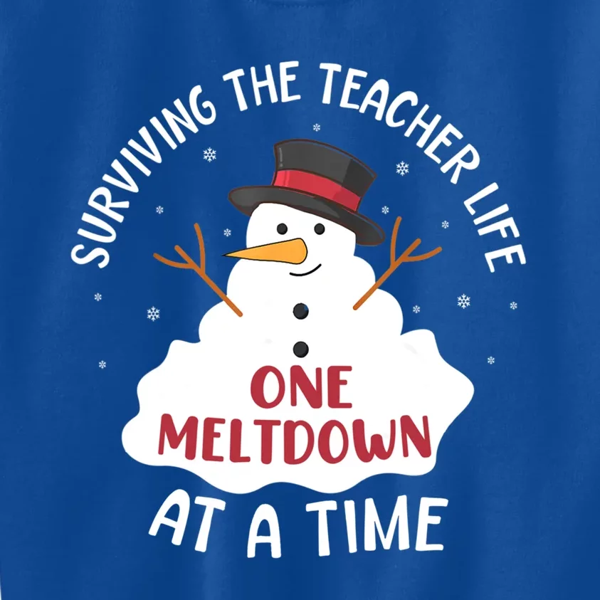 Surviving The Teacher Life One Meltdown At A Time Christmas Cute Gift Kids Sweatshirt