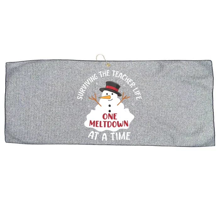 Surviving The Teacher Life One Meltdown At A Time Christmas Cute Gift Large Microfiber Waffle Golf Towel