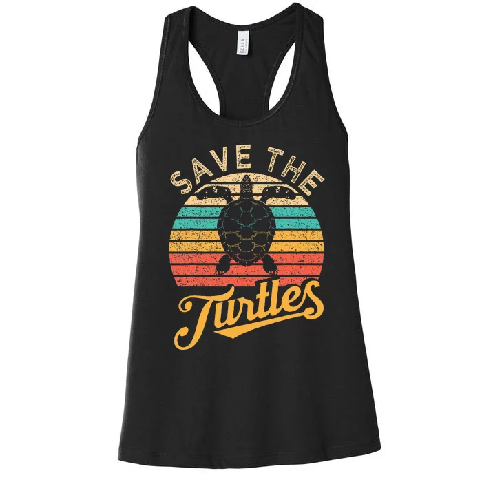 Save The Turtle Animal Rights Sea Turtle Women's Racerback Tank