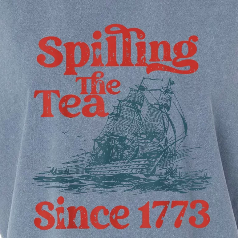 Spilling The Tea Since 1773 Patriotic History Teacher Garment-Dyed Women's Muscle Tee