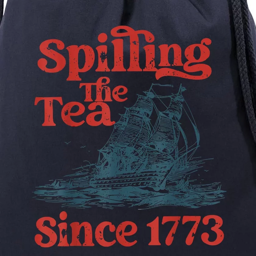 Spilling The Tea Since 1773 Patriotic History Teacher Drawstring Bag