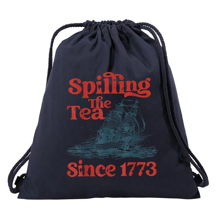 Spilling The Tea Since 1773 Patriotic History Teacher Drawstring Bag