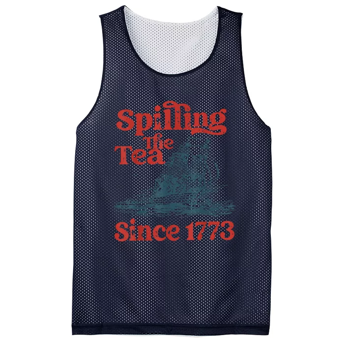 Spilling The Tea Since 1773 Patriotic History Teacher Mesh Reversible Basketball Jersey Tank