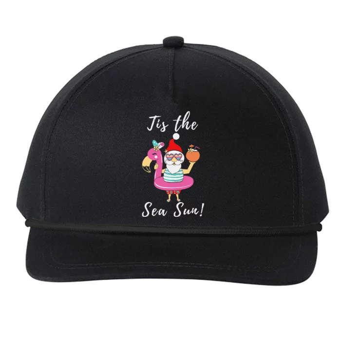 Santa Tis the SeaSun Christmas in July Tee Plussize Snapback Five-Panel Rope Hat