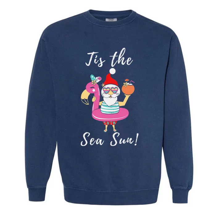 Santa Tis the SeaSun Christmas in July Tee Plussize Garment-Dyed Sweatshirt