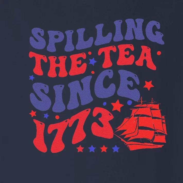 Spilling The Tea Since 1773 Retro Groovy History Teacher Fun Toddler Long Sleeve Shirt