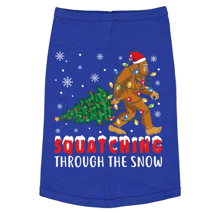 Squatching Through The Snow Christmas Bigfoot Sasquatch Cute Gift Doggie Tank