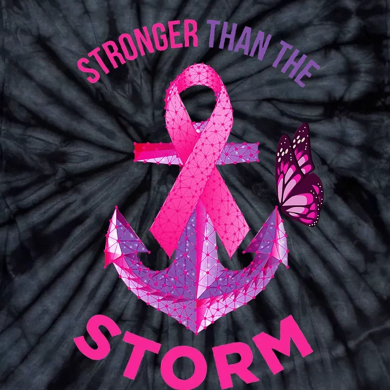 Stronger Than The Storm Fight Breast Cancer Tie-Dye T-Shirt