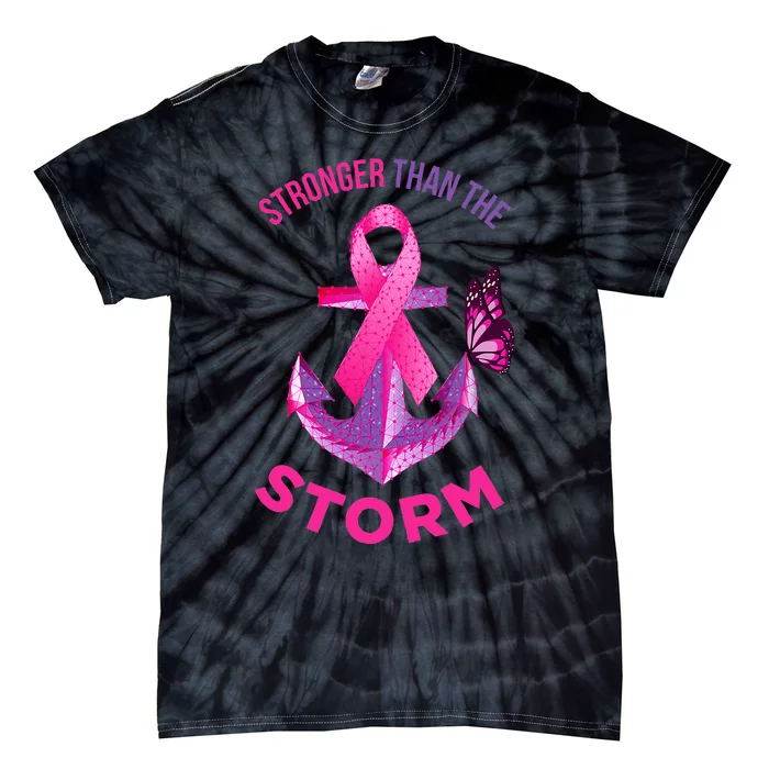 Stronger Than The Storm Fight Breast Cancer Tie-Dye T-Shirt