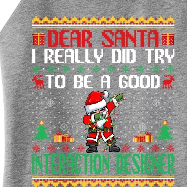 Santa Try To Be A Good Interaction Designer Christmas Gift Women’s Perfect Tri Rocker Tank