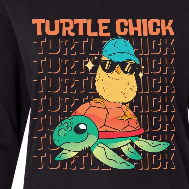 Sea Turtle Tortoise Chicken Turtle Chick Womens Cotton Relaxed Long Sleeve T-Shirt