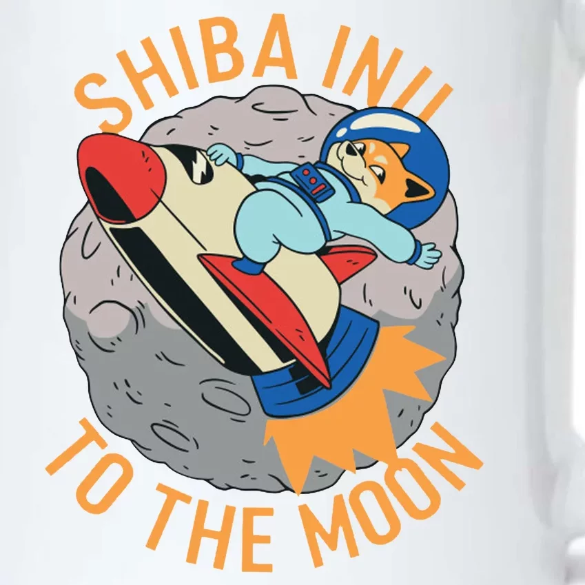 Shiba To The Moon Fox Rocket Ship Black Color Changing Mug