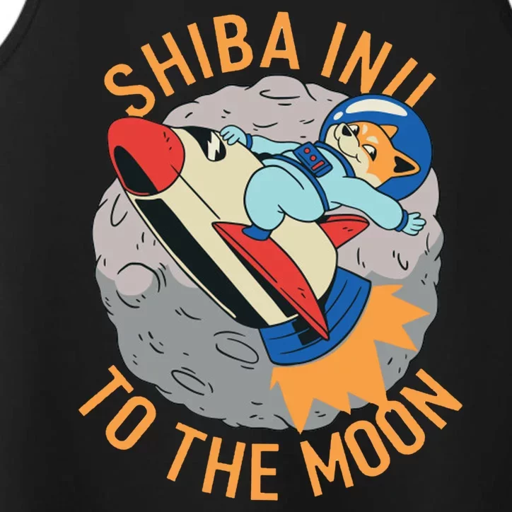 Shiba To The Moon Fox Rocket Ship Performance Tank