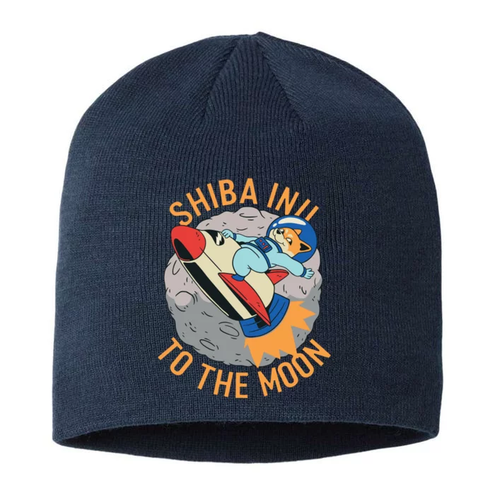 Shiba To The Moon Fox Rocket Ship 8 1/2in Sustainable Knit Beanie