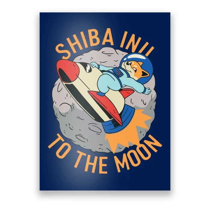 Shiba To The Moon Fox Rocket Ship Poster