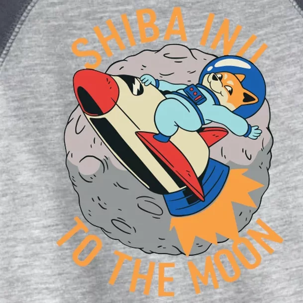 Shiba To The Moon Fox Rocket Ship Toddler Fine Jersey T-Shirt