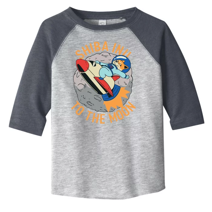 Shiba To The Moon Fox Rocket Ship Toddler Fine Jersey T-Shirt