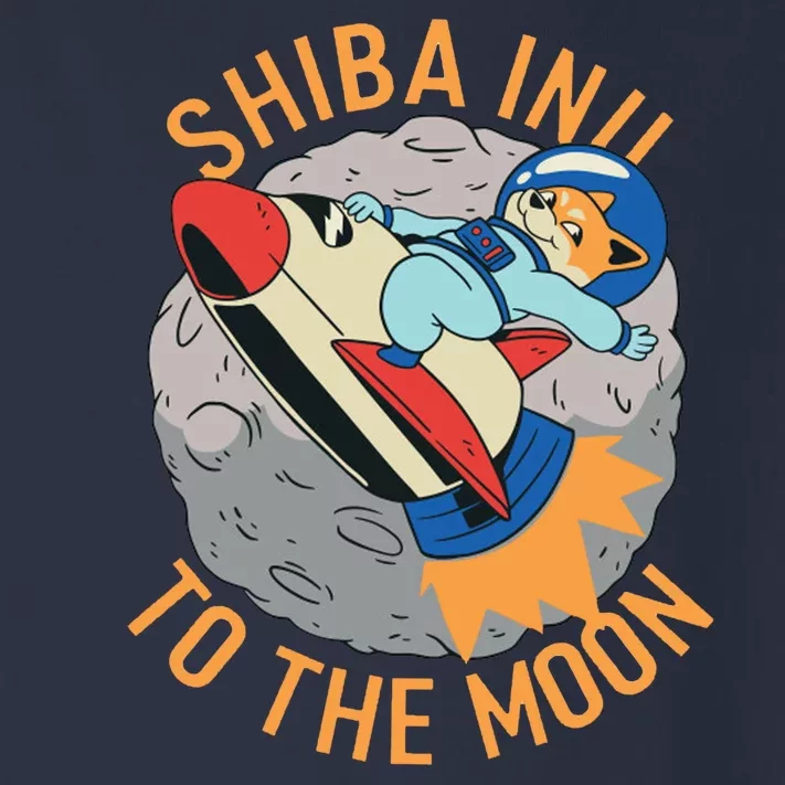 Shiba To The Moon Fox Rocket Ship Toddler Long Sleeve Shirt