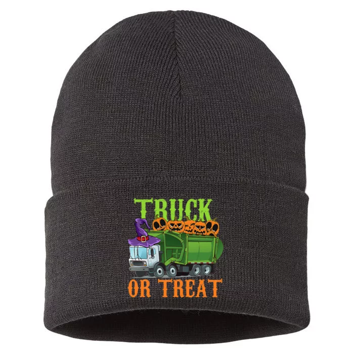 Spooky Trash Truck Pumpkins Halloween Baby Costume Sustainable Knit Beanie