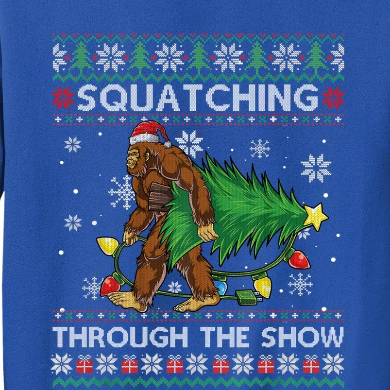 Squatching Through The Snow Squatch Bigfoot Ugly Christmas Gift Sweatshirt