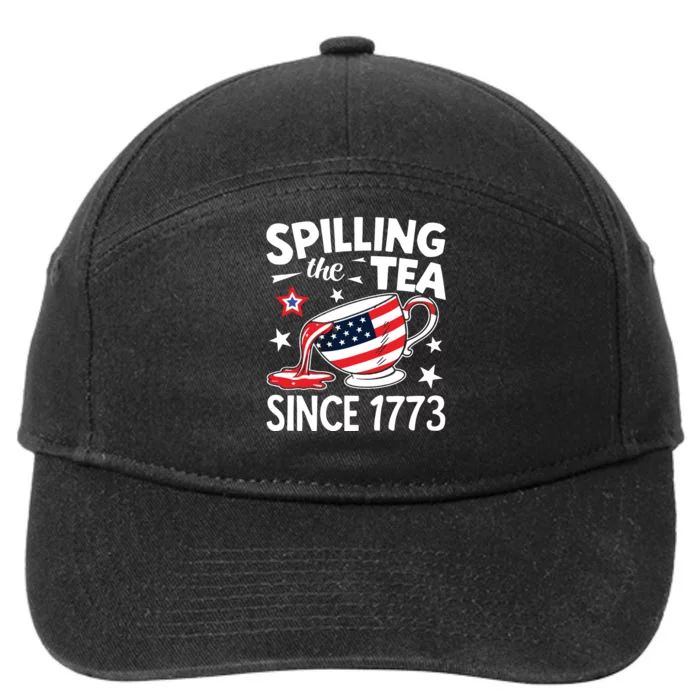 Spilling The Tea Since 1773 Funny Patriotic 7-Panel Snapback Hat