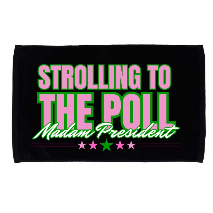 Strolling To The Poll President Kamala Harris 2024 Microfiber Hand Towel