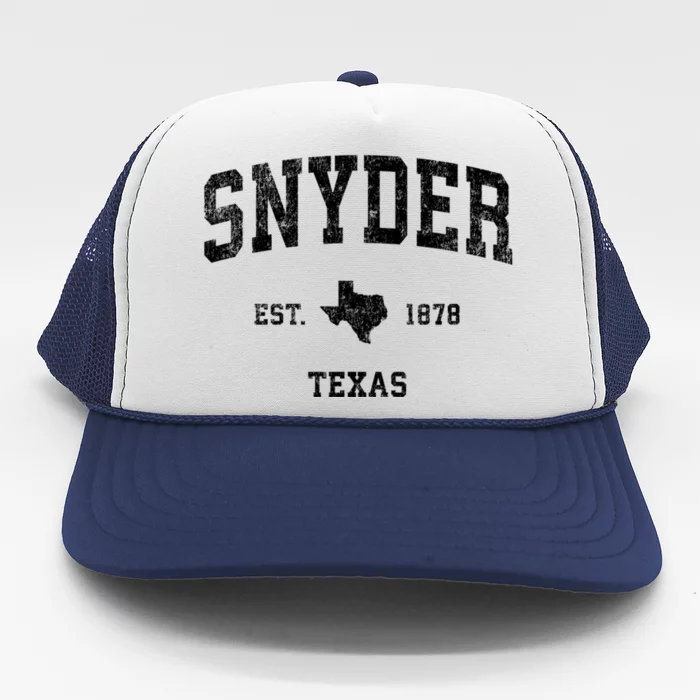 Snyder Texas Tx Vintage Sports Trucker Hat