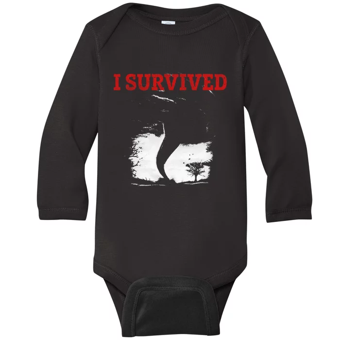 Storm Tornado Twister And Hurricane Weather I Survived Baby Long Sleeve Bodysuit