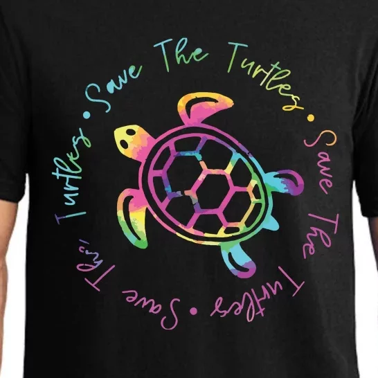 Save Turtles Tie Dye Sea Turtle Save Earth Ocean Planet Pajama Set