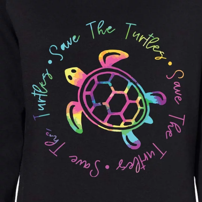 Save Turtles Tie Dye Sea Turtle Save Earth Ocean Planet Womens California Wash Sweatshirt