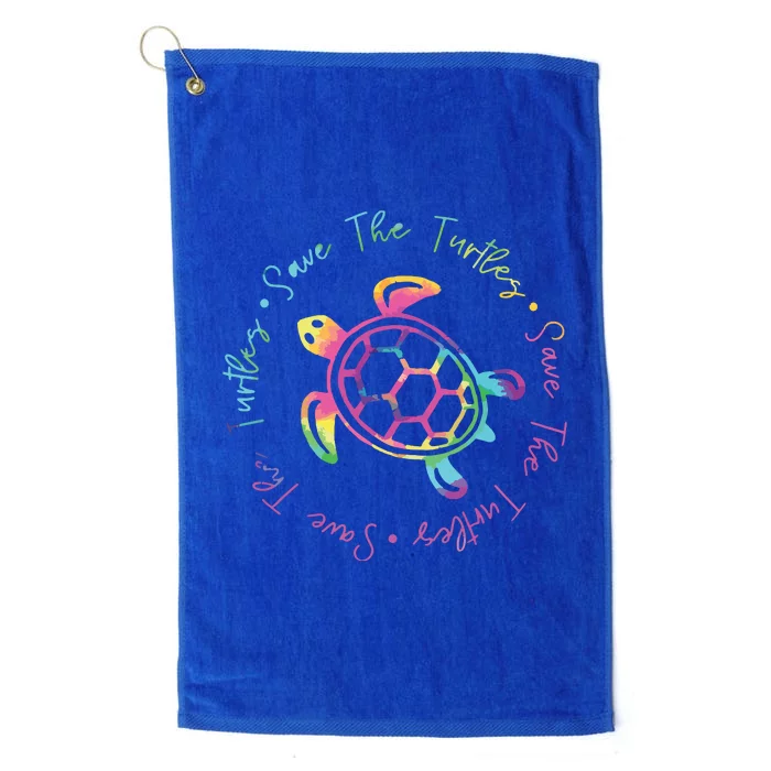 Save Turtles Tie Dye Sea Turtle Save Earth Ocean Planet Platinum Collection Golf Towel