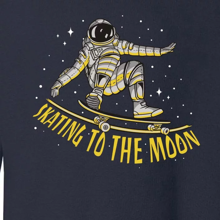 Skating To The Moon Astronaut Toddler Sweatshirt