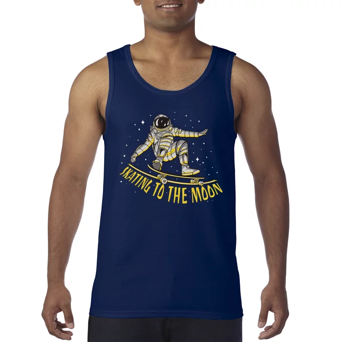 Skating To The Moon Astronaut Tank Top